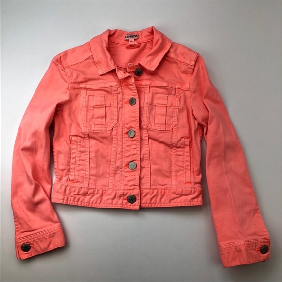 Express Jean Jacket Neon Orange XS - Picture 5 of 6